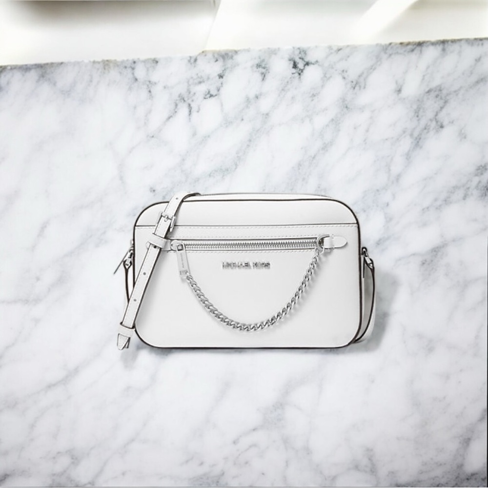Michael Kors Jet Set Large Crossbody Bag-Optic White-R-$398